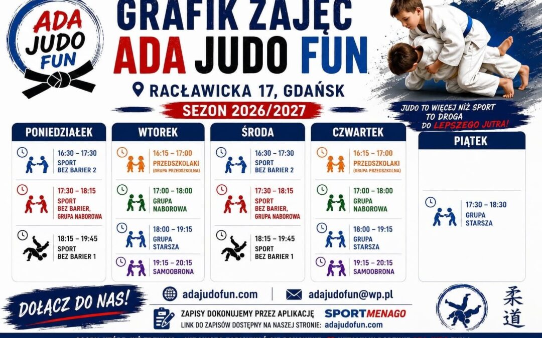 Grafik zajęć w naszym klubie na sezon 2026/27 .